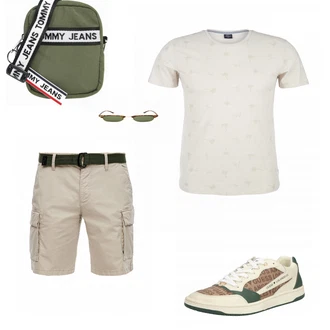 Outfit mit Grau Schuh Sneaker Guess "Sommer Outfit"