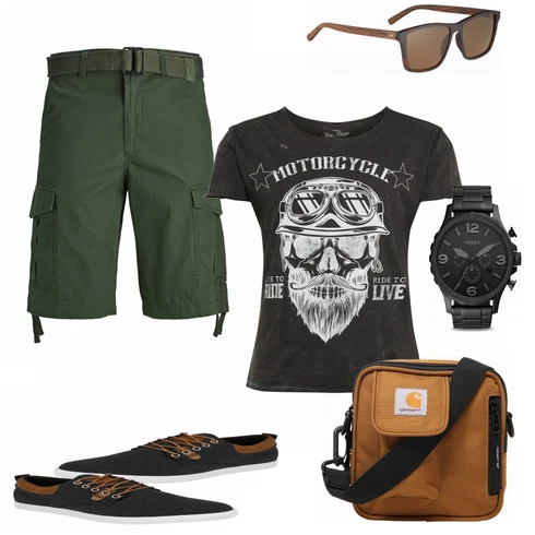 Weiß/Braun Sonnenbrille kombinieren