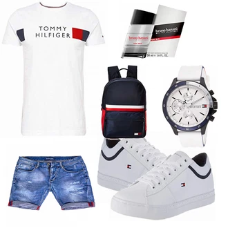 Outfit mit Weiß T-Shirt Tommy Hilfiger "Sommer Outfit"
