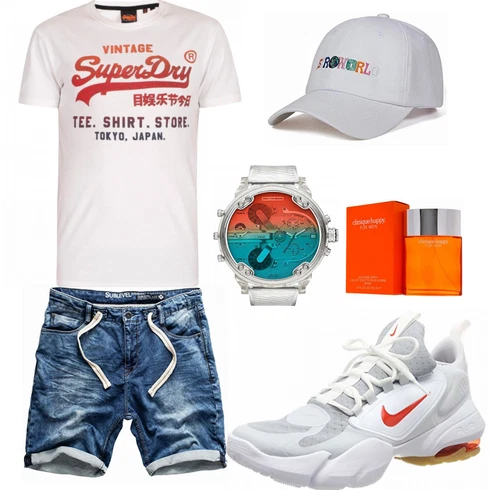 Beige T-Shirt Superdry kombinieren