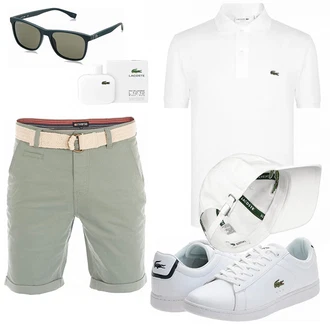 Outfit mit Grau Sneaker Lacoste "Sommer Outfit"