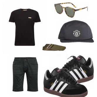 Outfit mit Blau Hut Adidas Performance "Sommer Outfit"