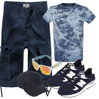 Outfit mit Blau Sneaker New Balance "Sommer Outfit"