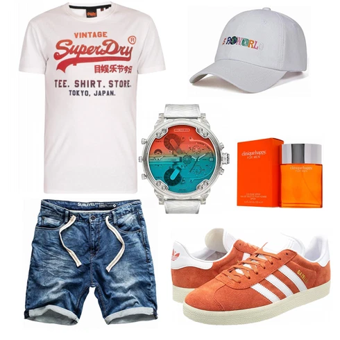 Beige T-Shirt Superdry kombinieren
