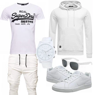 Outfit mit Weiß T-Shirt Superdry "Sommer Outfit"
