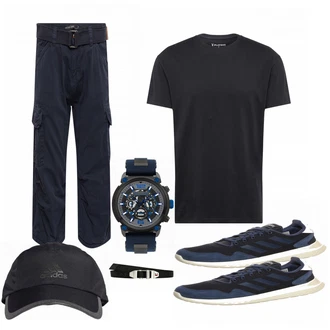 Outfit mit Blau Hut Adidas Performance "Sommer Outfit"