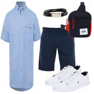 Outfit mit Weiß Sneaker Tommy Hilfiger "Sommer Outfit"