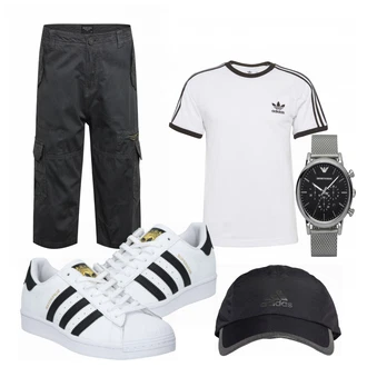 Outfit mit Blau Hut Adidas Performance "Sommer Outfit"