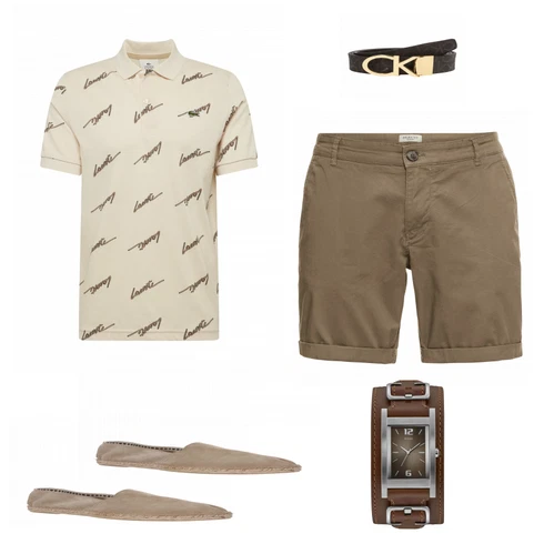 Sommer Schuh SELECTED HOMME kombinieren mit Braun/Grau Hemd SELECTED HOMME