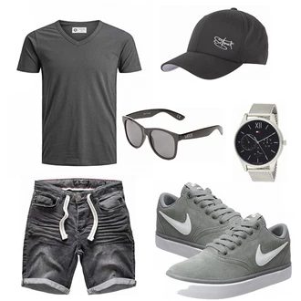 Outfit mit Grau Overall Vans "Sommer Outfit"
