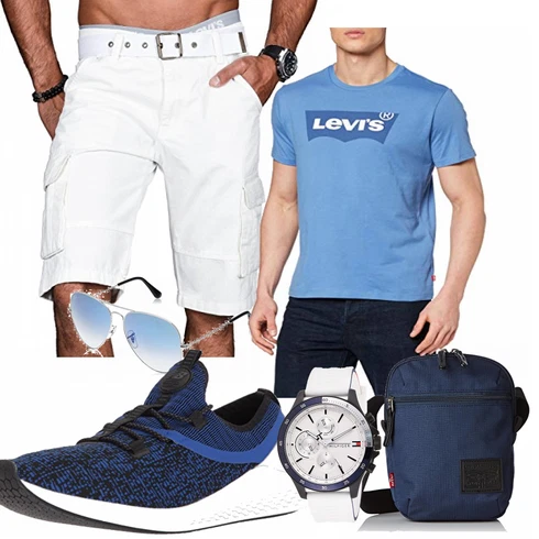Blau T-Shirt levi's kombinieren mit Trachtenmode Levi's