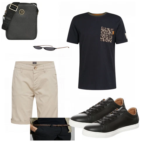 Schwarz Gürtel Jack & Jones kombinieren mit Grau Sonnenbrille