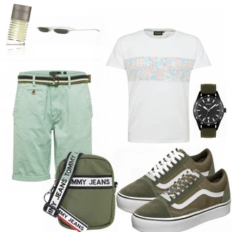 Outfit mit Weiß Sneaker Vans "Sommer Outfit"