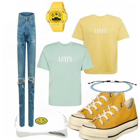 Gelb Schuh Sneaker Converse kombinieren