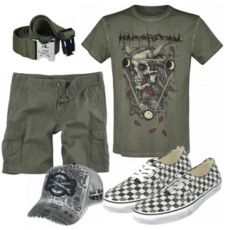 Outfit mit Grau Sneaker Vans "Sommer Outfit"