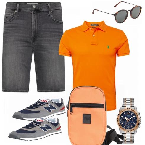 Orange Schultertasche Urban Classics kombinieren