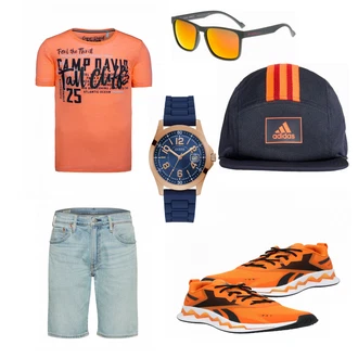 Outfit mit Blau Hut Adidas Performance "Sommerliches Freizeit Outfit"