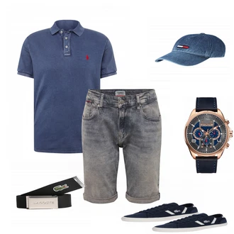 Outfit mit Blau Sneaker Lacoste "Sommermode Herren"