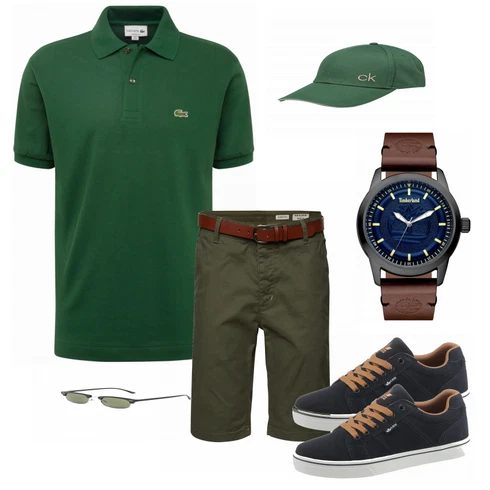 Grün/Schwarz Poloshirt Lacoste kombinieren