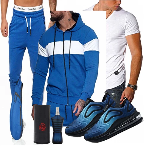 Grau T-Shirt kombinieren mit Blau Trachtenmode Sinoes