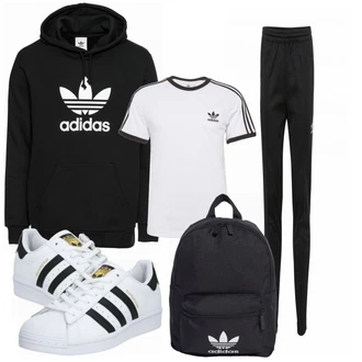 Sport Outfits mit Schwarz Große Größe Sweatmode Adidas Originals "Sport Outfit"