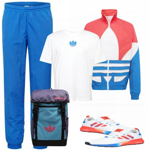 Blau Hose Große Größe Adidas Originals kombinieren mit Schwarz Rucksack Adidas Originals