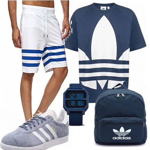 Blau Tasche Adidas kombinieren mit Grau Trachtenmode Adidas