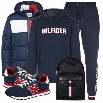 Outfit mit Schwarz Sneaker/Leder Sneaker New Balance "Sport Outfit"
