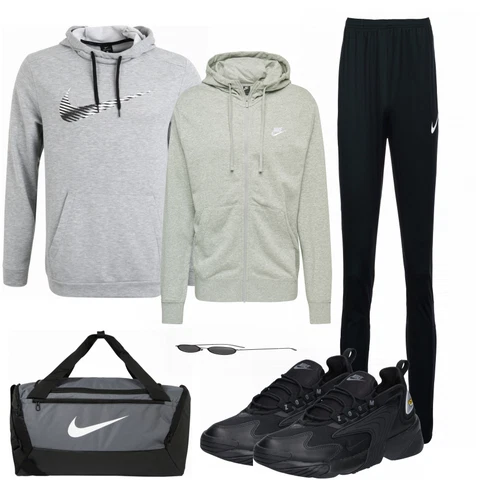 Schwarz/Grau Tasche Nike kombinieren