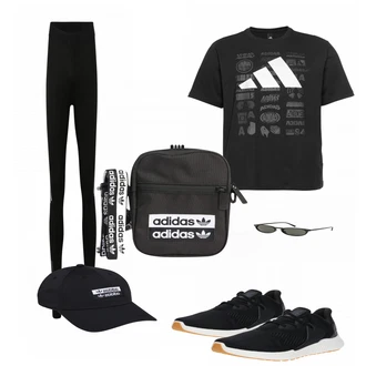 Outfit mit Weiß T-Shirt Adidas "Sportliche Umhaengetaschen fuer Herren"