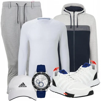 Outfit mit Grau Hut Adidas Performance "Sportliches Outfit"