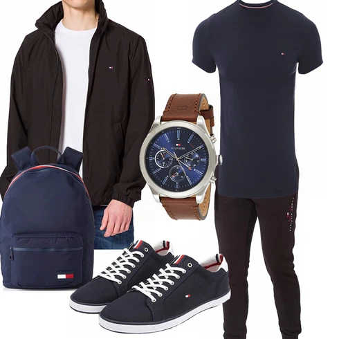 Mischfarben/Schwarz Schuh Sneaker Tommy Hilfiger kombinieren