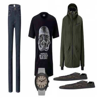 Outfit mit Blau Sneaker Replay "Star Wars"
