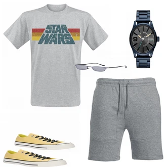 Outfit mit Gelb Sneaker Converse "Star Wars"
