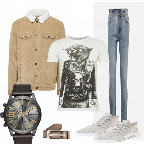 Uhr kombinieren mit Beige/Braun Sommerjacke Urban Classics