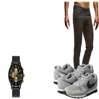 Outfit mit Grau Schuh Nike "Stephen"