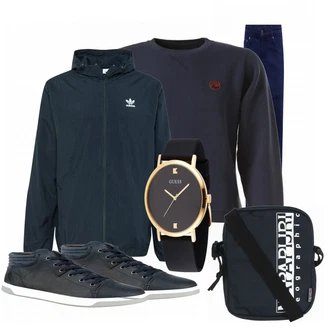 Outfit mit Blau Schuh Sneaker Bullboxer "Street Style"