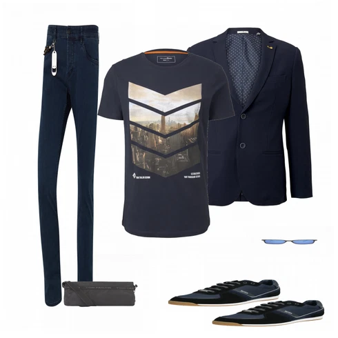 Blau Schuh Sneaker Boss kombinieren