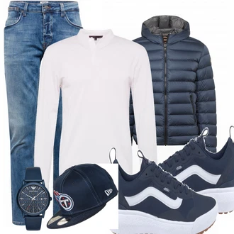 Outfit mit Weiß Sweatshirt Drykorn "Street Style Outfit"