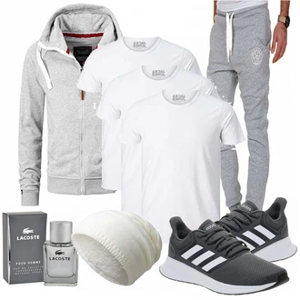 Outfit mit Grau Schuh Adidas "Street Style Outfit"