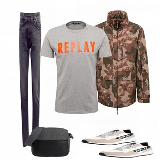 Outfit mit Grau Sneaker Replay "Street Style Outfit"