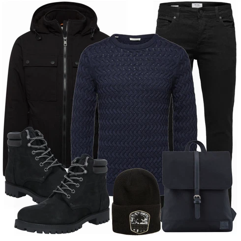Blau Rucksack Johnny Urban kombinieren