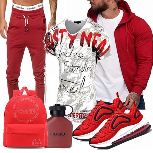Rot Tasche Vans kombinieren mit Rot Trachtenmode Sinoes