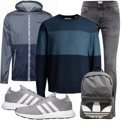 Grau Tasche Rucksack Adidas Originals kombinieren