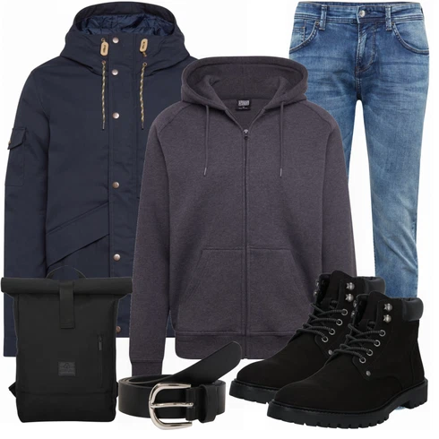 Blau Rucksack Johnny Urban kombinieren