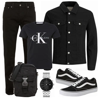 Outfit mit Grau Sneaker Vans "Street Style Outfit"