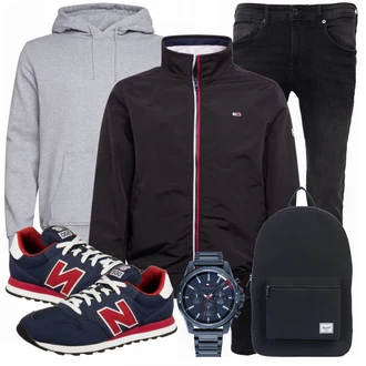 Outfit mit Schwarz Sneaker/Leder Sneaker New Balance "Street Style Outfit"