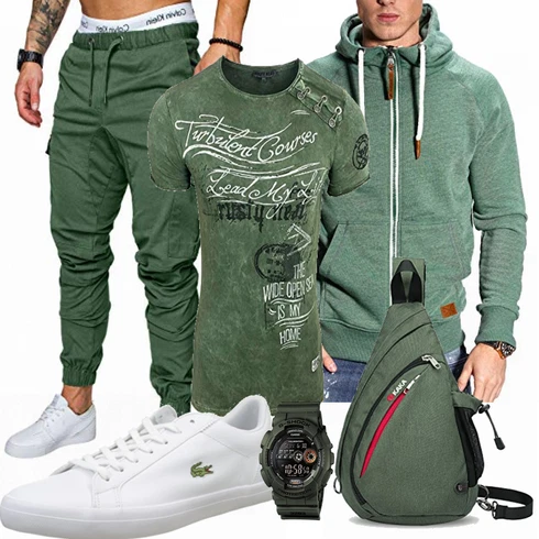 Grau T-Shirt Rusty Neal kombinieren mit Grau Trachtenmode Lacoste