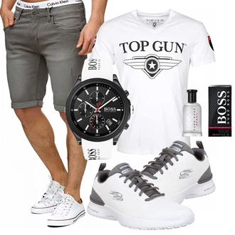 Outfit mit Grau Overall Top Gun "Street Style Outfit"