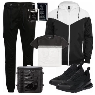Outfit mit Blau Tasche Rucksack The North Face "Street Style Outfit"